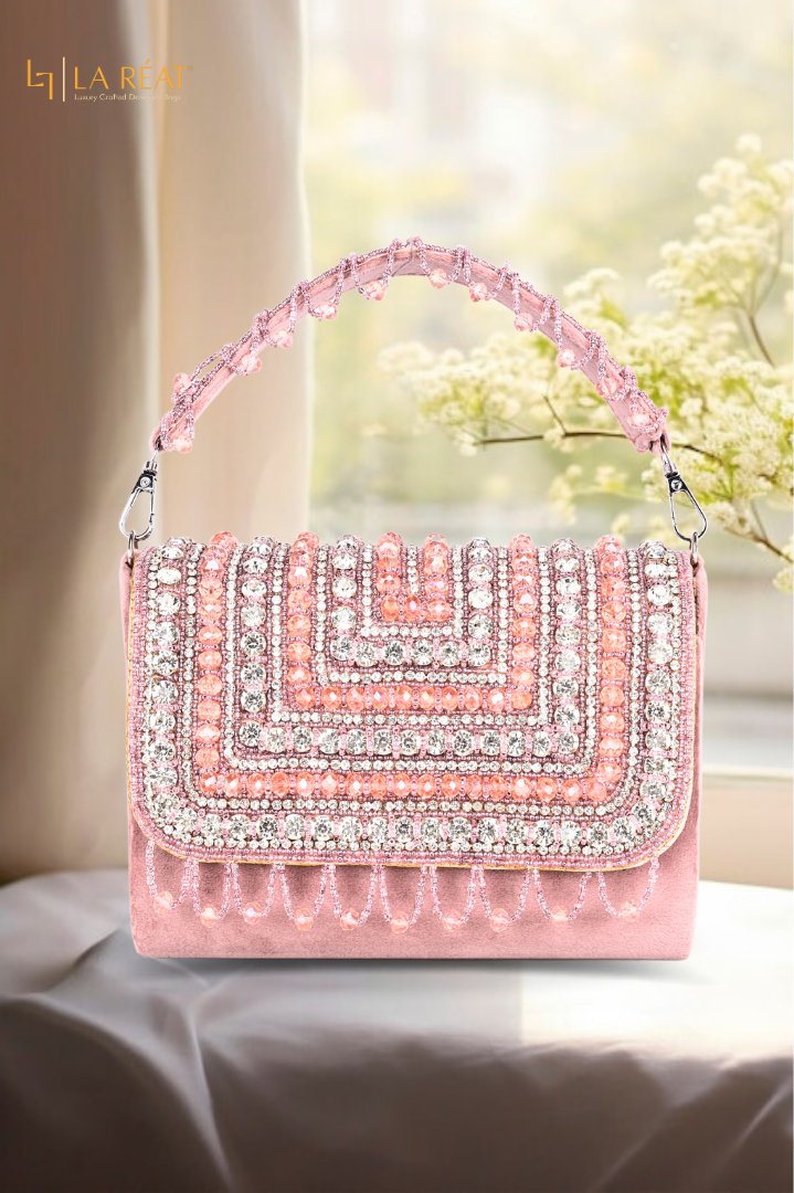 La Reat Glamour Women s Bridal Fancy Party Hand Embroidery Clutch Purs LA REAT