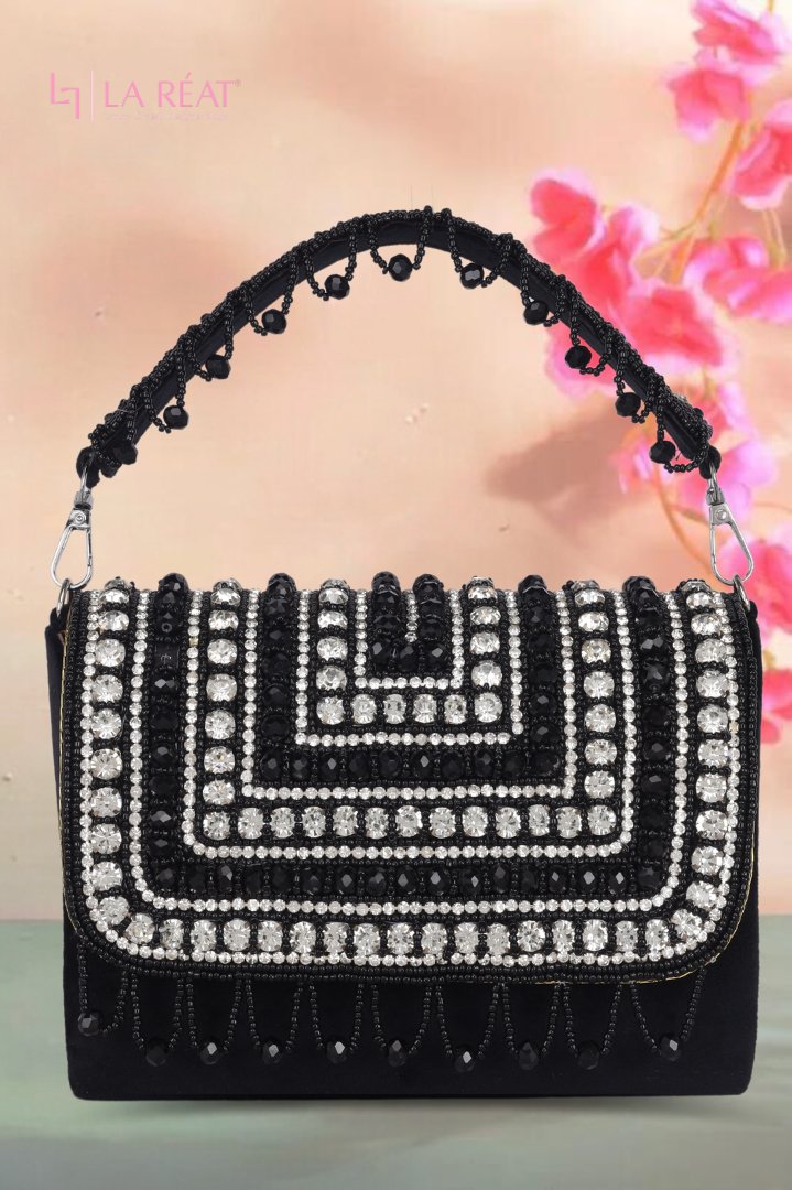 La Reat Glamour Women s Bridal Fancy Party Hand Embroidery Clutch Purs LA REAT