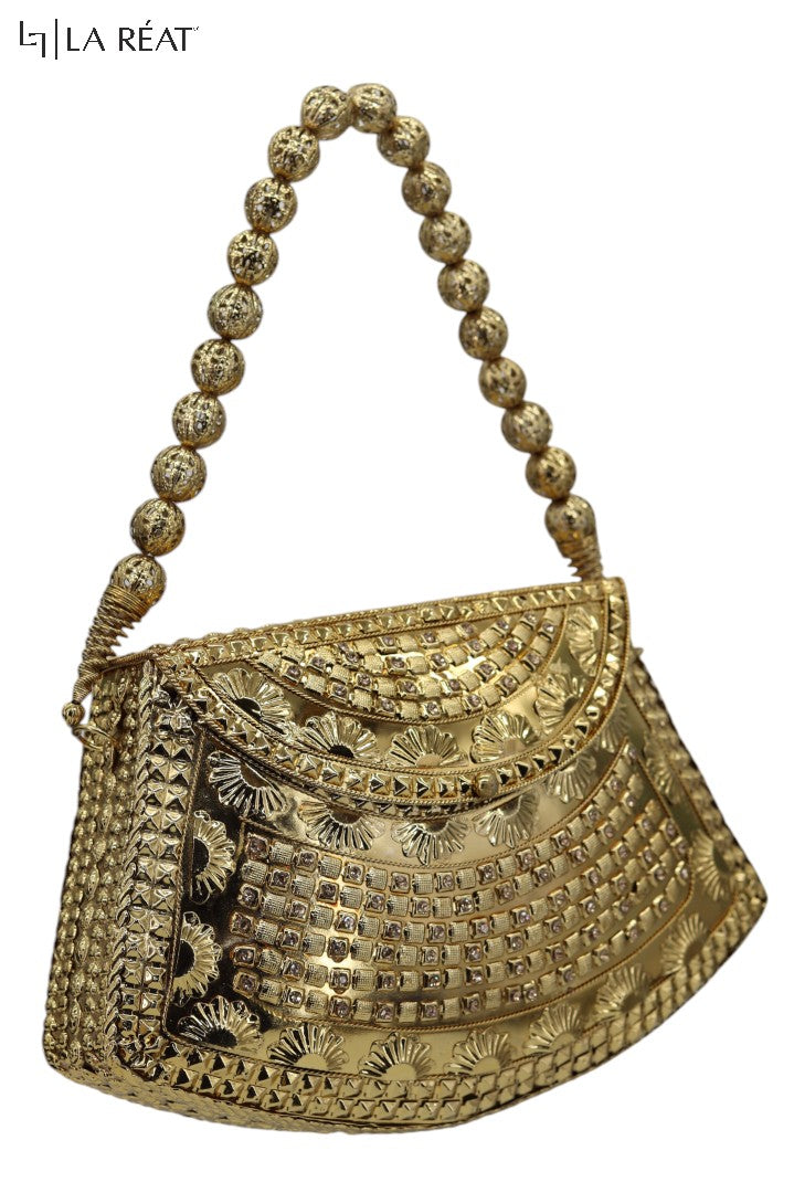 La Reat's Metly Women's Metalic Box Clutch Purse