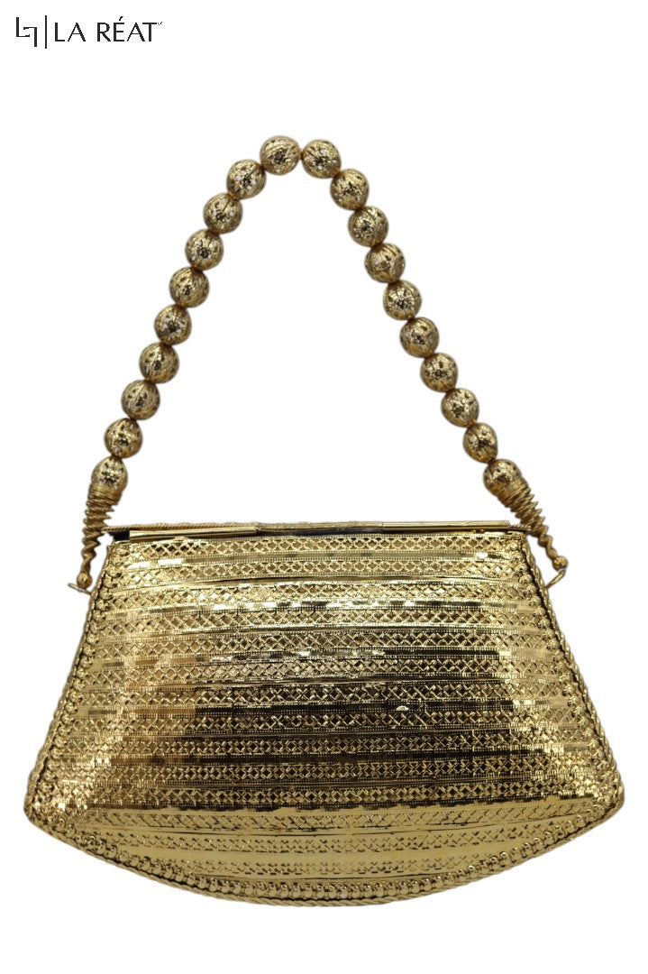 La Reat's Metly Women's Metalic Box Clutch Purse