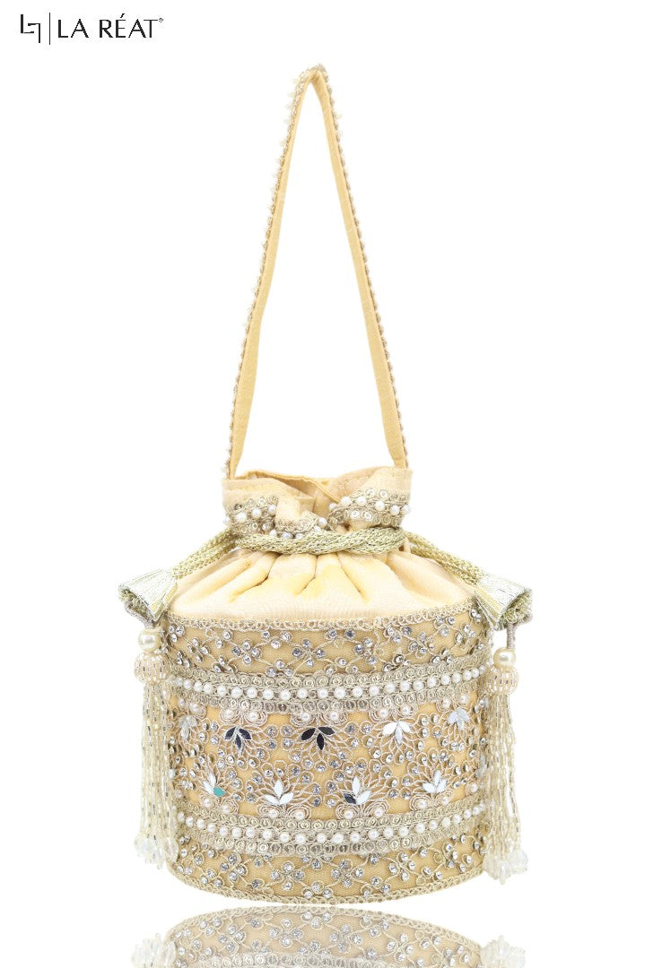 La Reat's Lacy Women's Bridal Fancy Party Hand Embroidery Potli