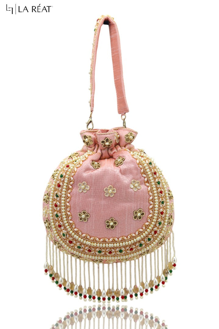 La Reat's Roomi Women's Bridal Fancy Party Hand Embroidery Potli