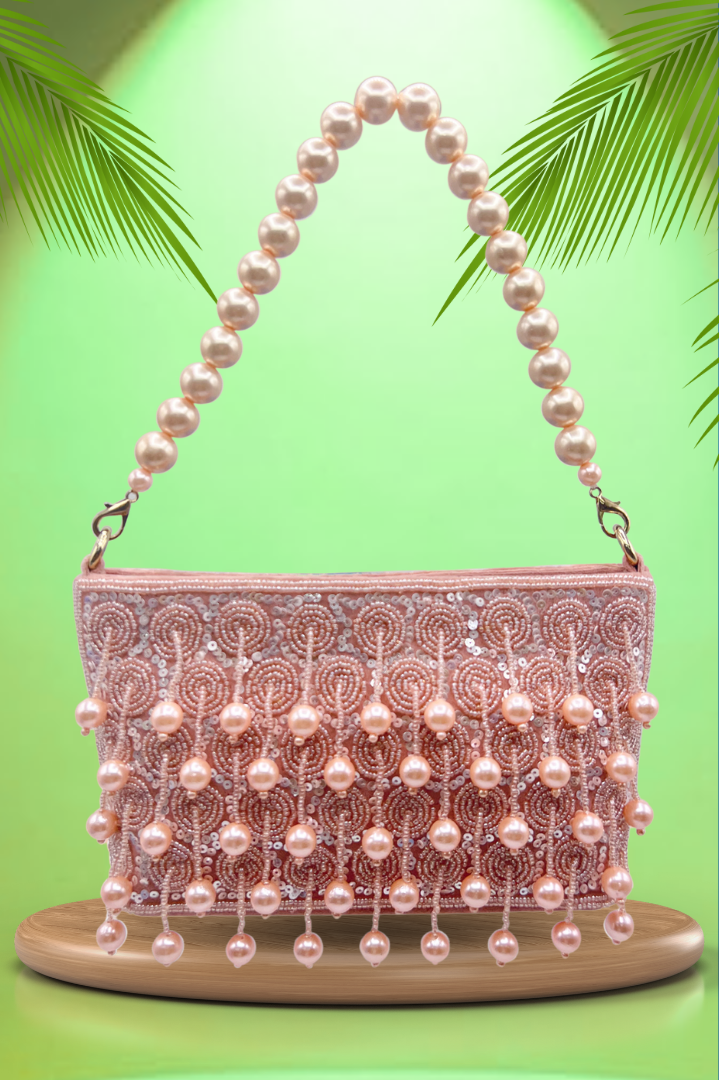 La Reat s Glossy Women s Bridal Fancy Party Hand Embroidery Pitch Clu LA REAT