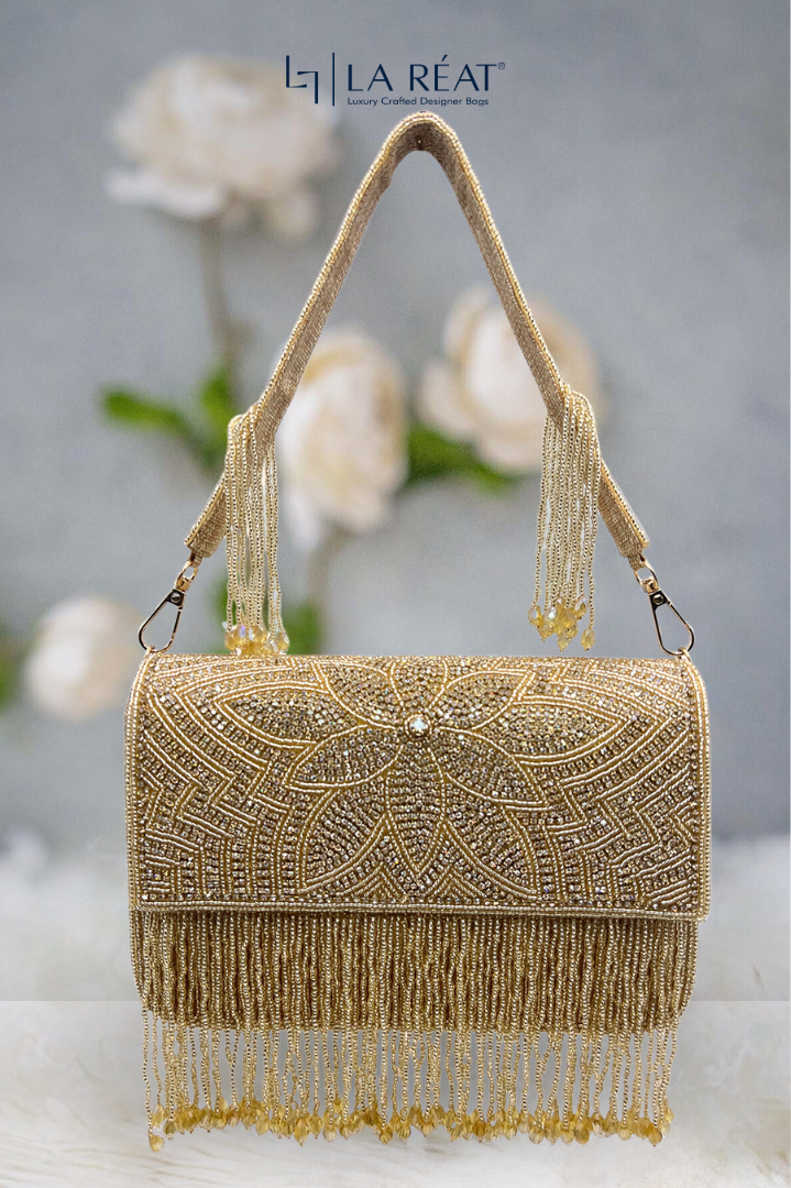 Gold color clutch purse sale