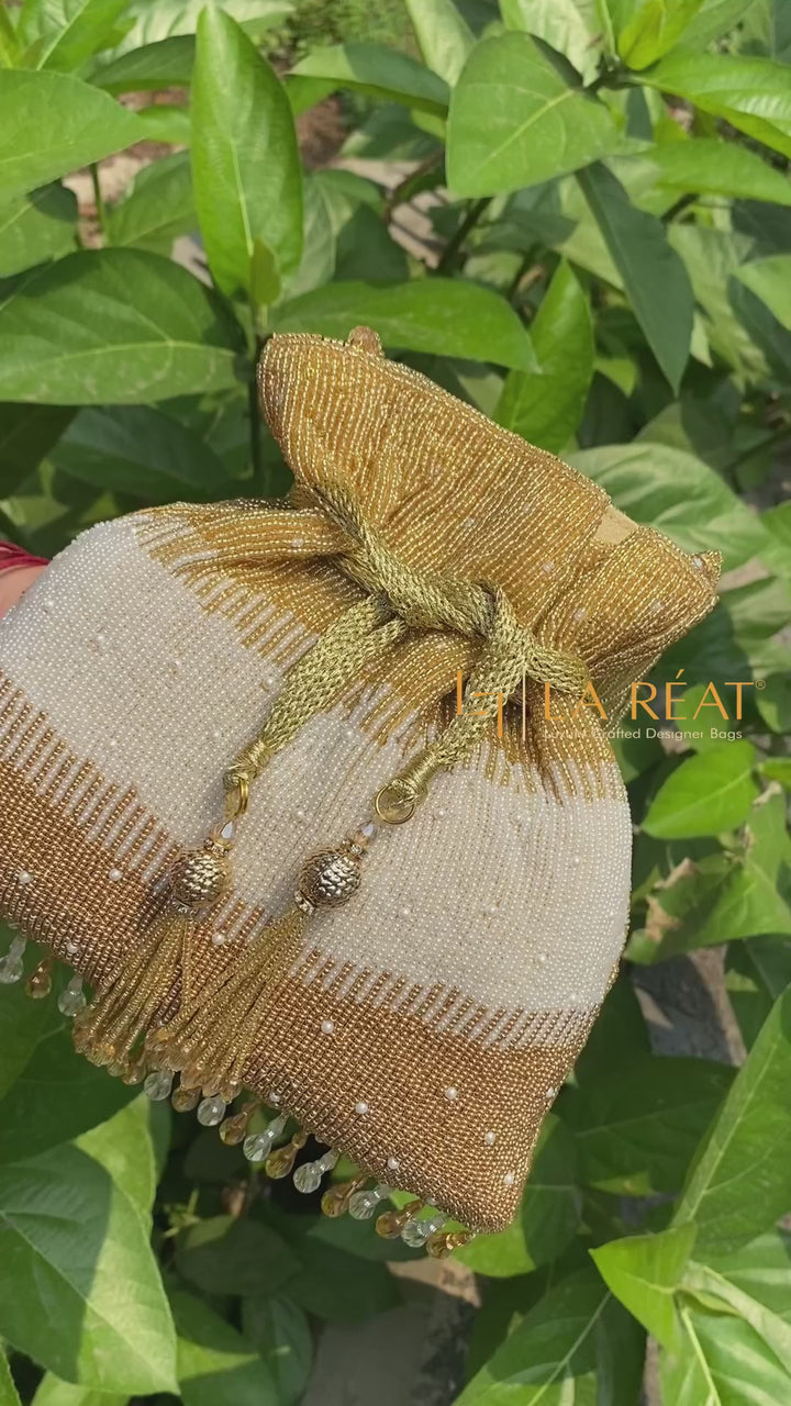 La Reat's Prime Women's Bridal Fancy Party Hand Embroidery Potli Bags