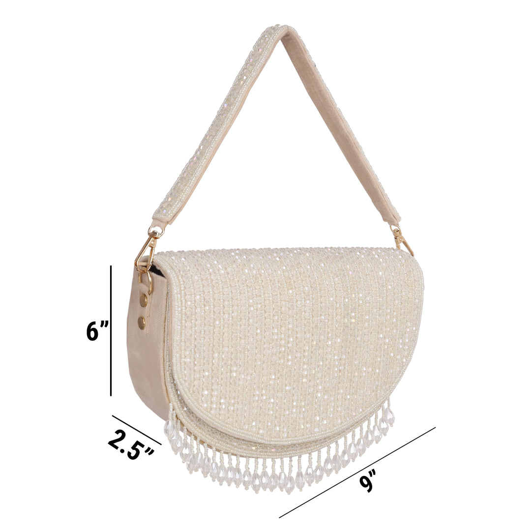 La Reat's Splendor Women's Bridal Fancy Party Hand Embroidery Clutch Purse