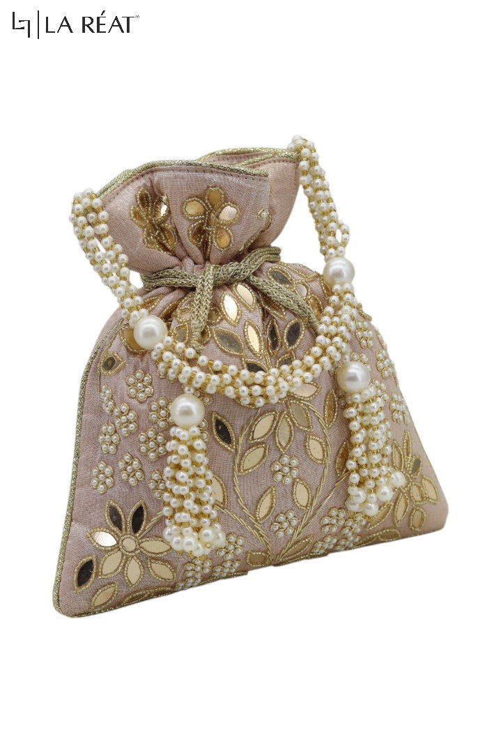 La Reat's Mysha Women's Bridal Fancy Party Hand Embroidery Potli Bags, Ladies Purse Wallets, Evening Clutches, Handbags.