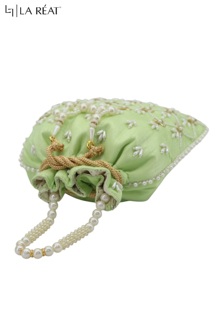 La Reat's Karima Women's Bridal Fancy Party Hand Embroidery Potli Bags, Ladies Purse Wallets, Evening Clutches, Handbags.