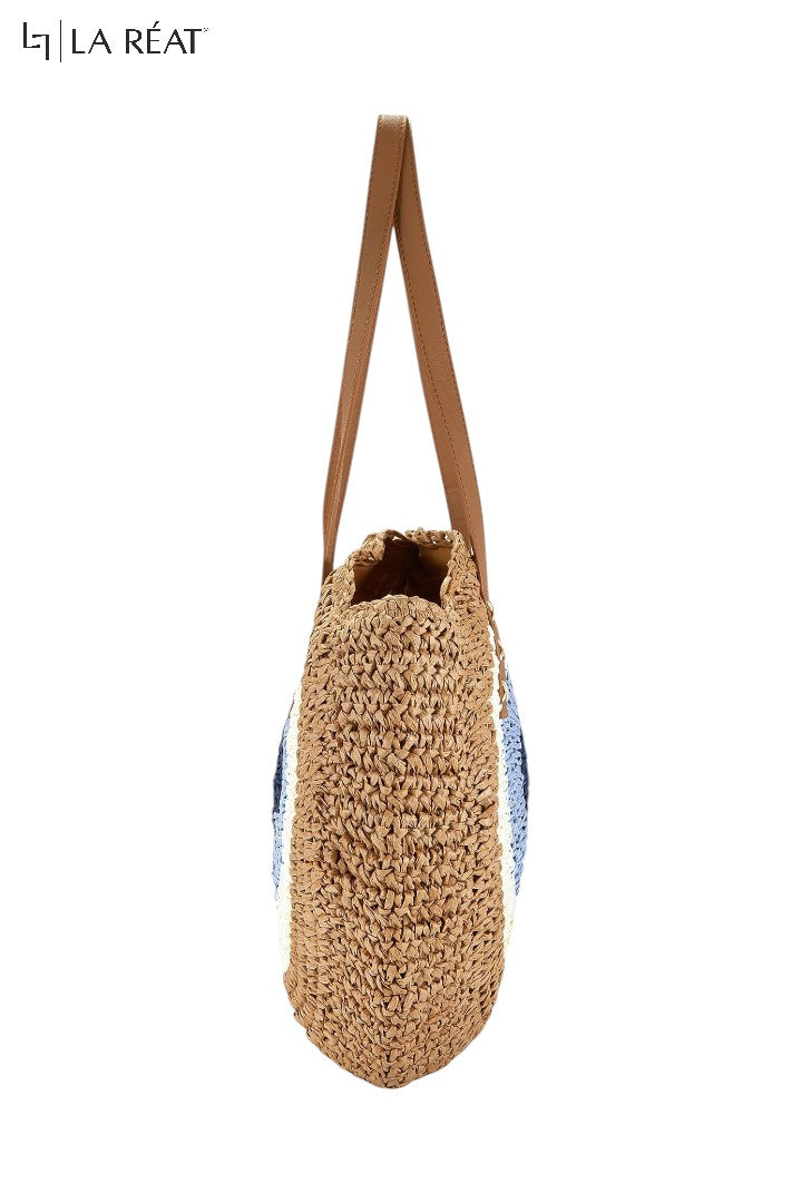 La Reat's Luna  Straw Wicker Handmade Boho Summer Beach Classic Shoulder Bag