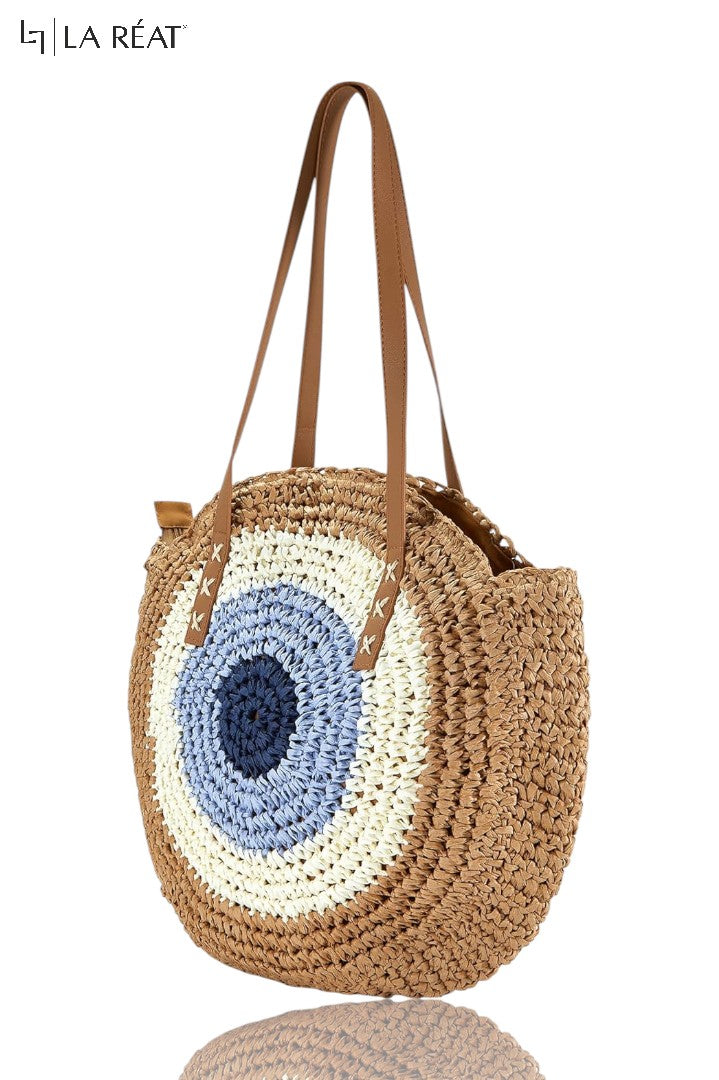 La Reat's Luna  Straw Wicker Handmade Boho Summer Beach Classic Shoulder Bag