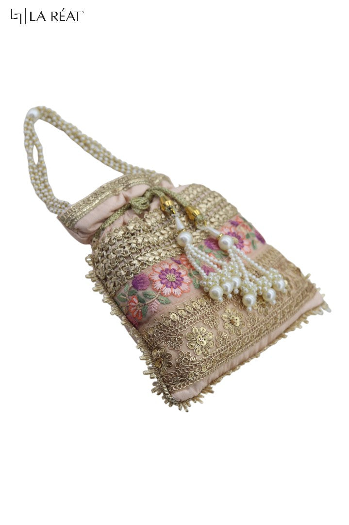 La Reat's Noori Spark  Women's Bridal Fancy Party Hand Embroidery Potli Bags, Ladies Purse Wallets, Evening Clutches, Handbags.