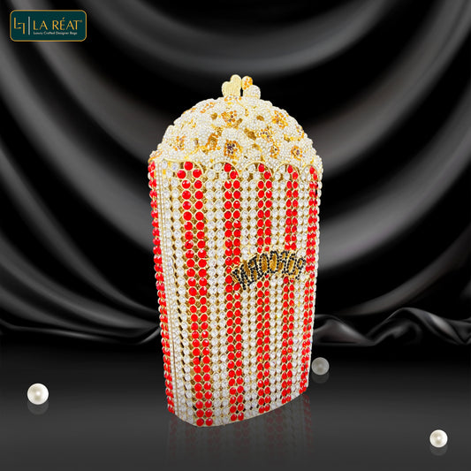 LA Reat Popcorn Shape Crystal Luxury Bag