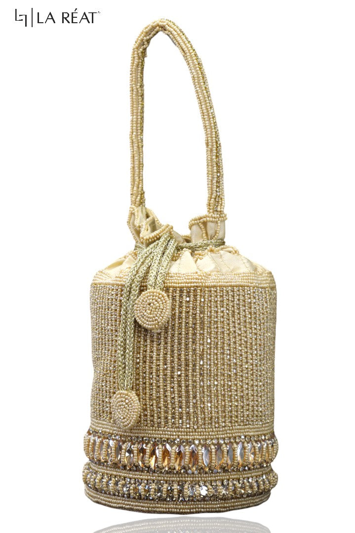 La Reat's Diana Women's Bridal Fancy Party Hand Embroidery Potli Bags, Ladies Purse Wallets, Evening Clutches, Handbags.