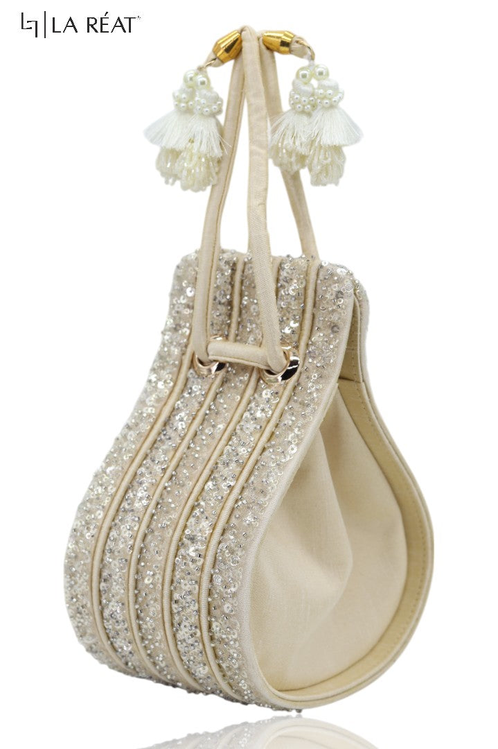 La Reat's Palki Women's Bridal Fancy Party Hand Embroidery Potli Bags, Ladies Purse Wallets, Evening Clutches, Handbags.