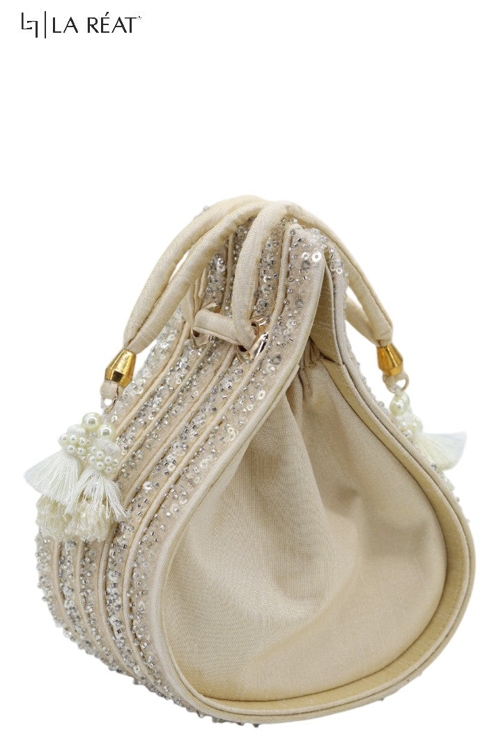 La Reat's Palki Women's Bridal Fancy Party Hand Embroidery Potli Bags, Ladies Purse Wallets, Evening Clutches, Handbags.