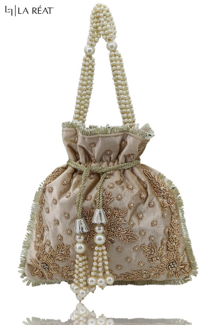 La Reat's  Velvi Women's Bridal Fancy Party Hand Embroidery Potli Bags, Ladies Purse Wallets, Evening Clutches, Handbags.