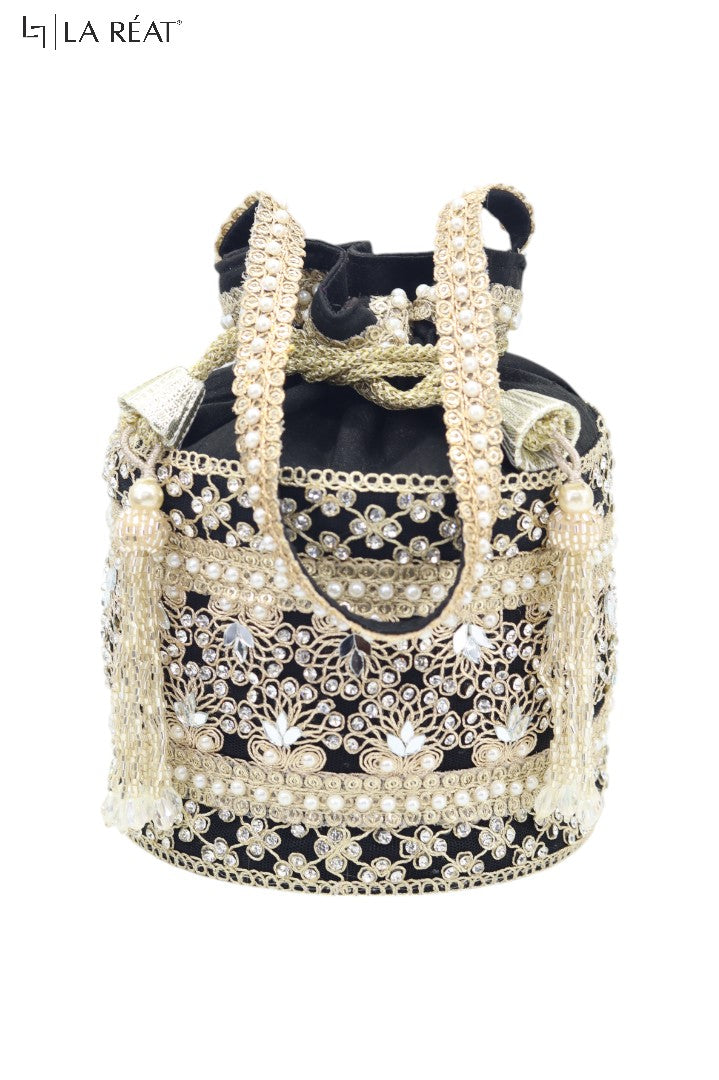 La Reat's Lacy Women's Bridal Fancy Party Hand Embroidery Potli Bags, Ladies Purse Wallets, Evening Clutches, Handbags.