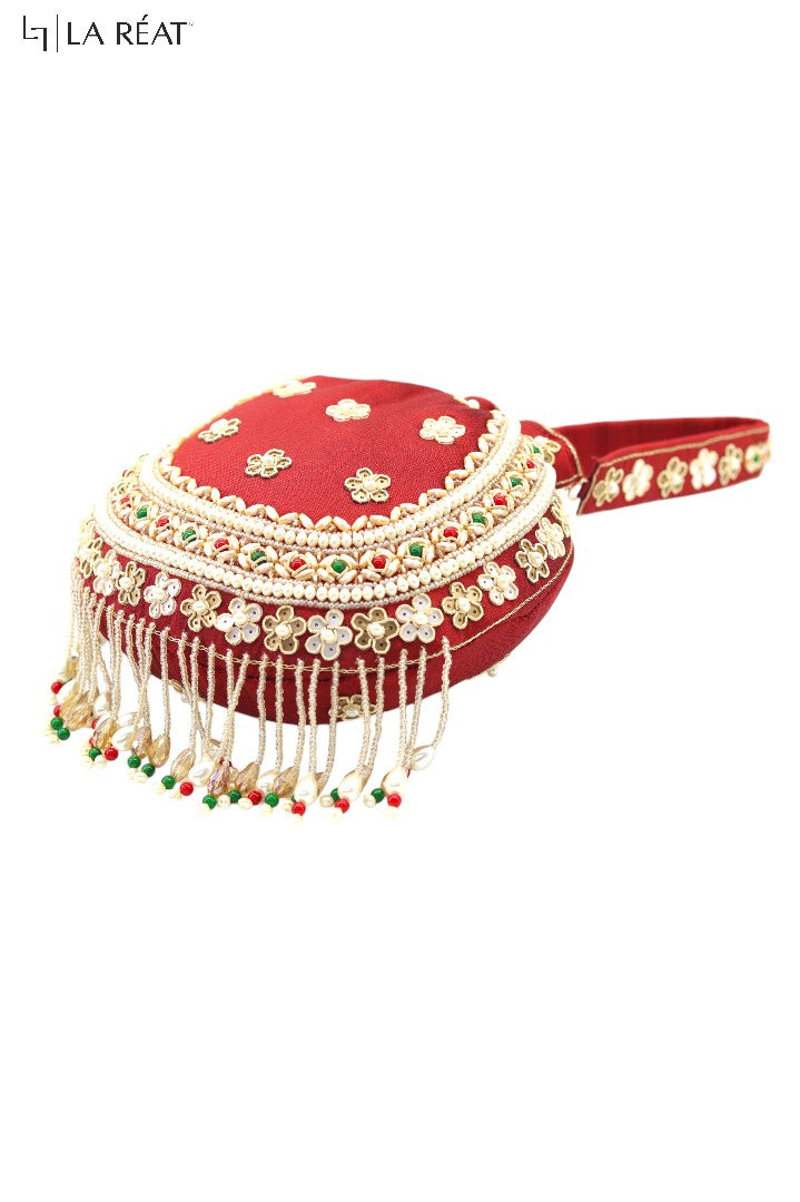 La Reat's Roomi  Women's Bridal Fancy Party Hand Embroidery Potli Bags, Ladies Purse Wallets, Evening Clutches, Handbags.