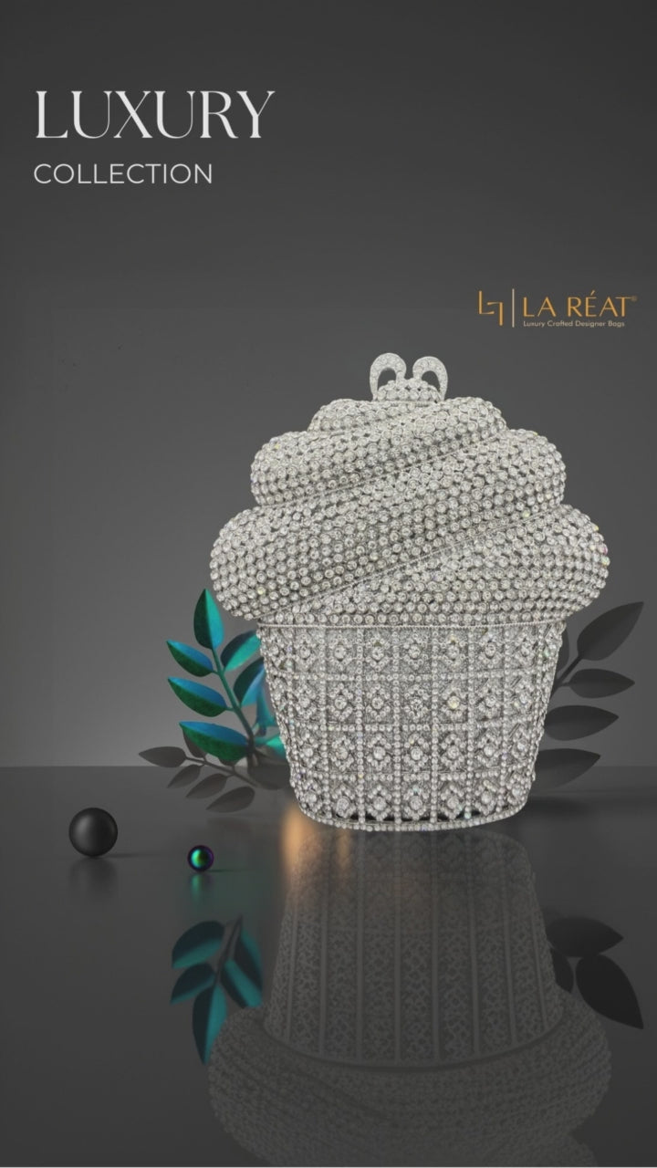 LA Reat Ice cream Shape Crystal Evening Bag Rhinestone Clutches Bags Luxury Design